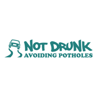 Not Drunk Avoiding Potholes Decal (Turquoise)